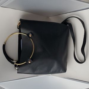 Tribe Alive Black Leather Shoulder Bag